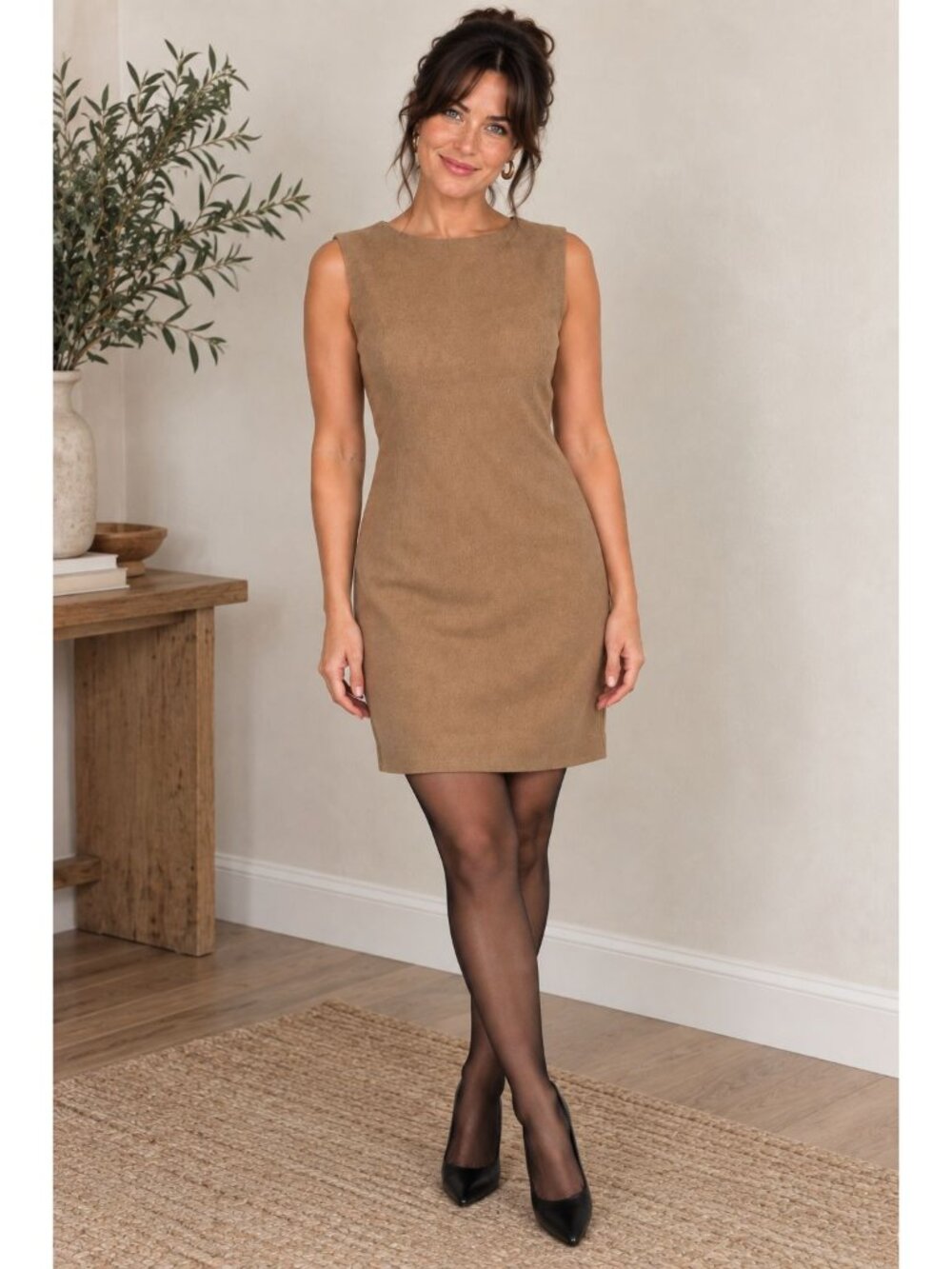 Vintage Michael Kors Bergdorf Goodman Womens 100% Camel Hair Sheath Dress Size 8